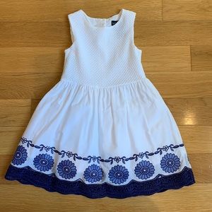 Like new Girls blue and white dress size 4 toddler